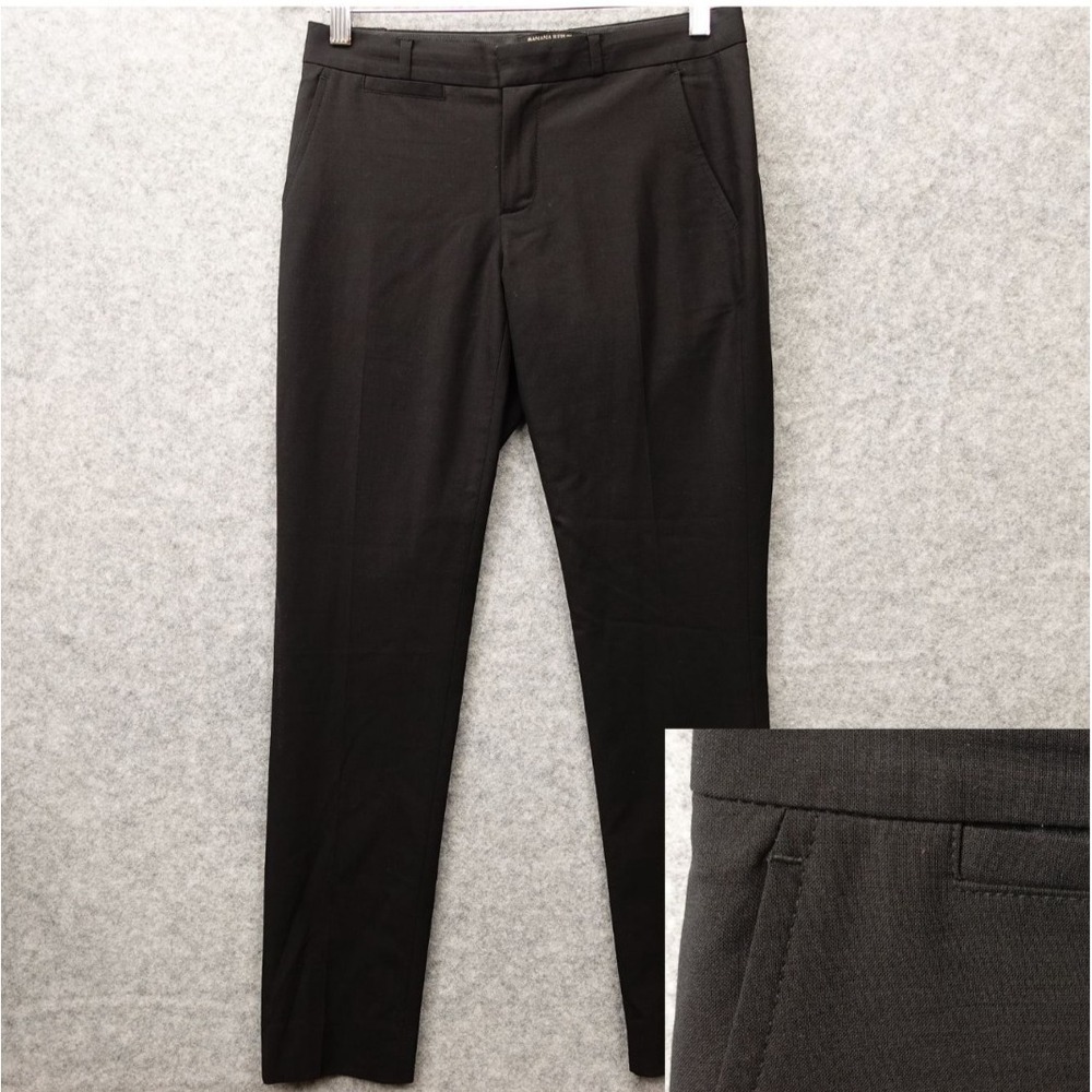 Banana Republic Wool Stretch Pants Womens 0 P XS Black Work Trouser Harper 29x29
